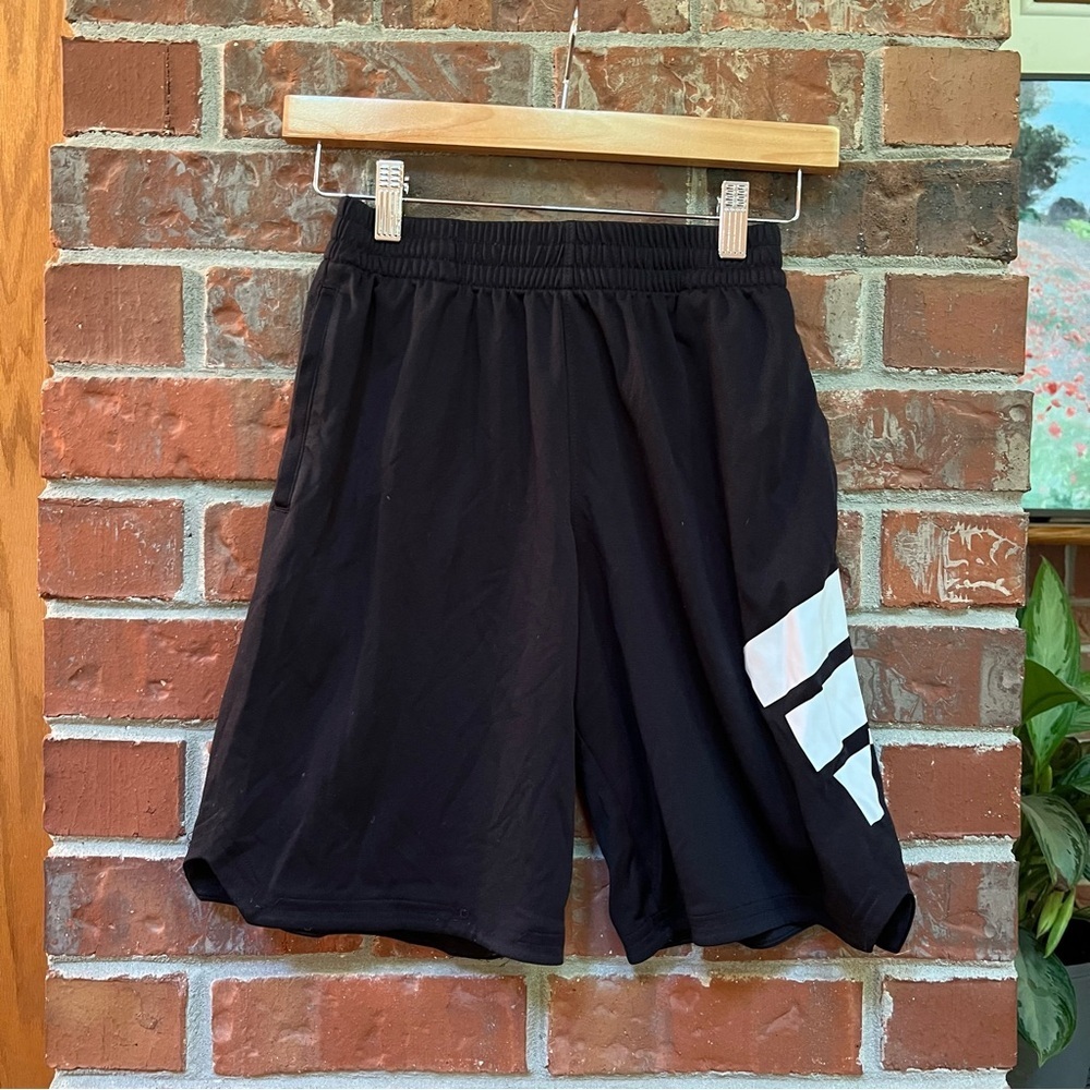 adidas Black and White Athletic Men Shorts